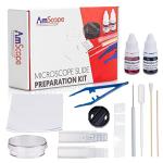 AmScope Microscope Slide Prep Kit with Stains