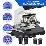 40x-2500x Binocular Microscope for Students and Professionals