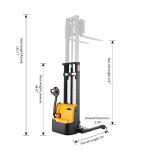 Electric Stacker with Adjustable Forks, 3300 lbs Capacity