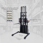 Electric Stacker with Adjustable Forks, 3300 lbs Capacity