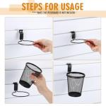 Briwooody 6-Pack Mesh Slatwall Tool Holder Cups