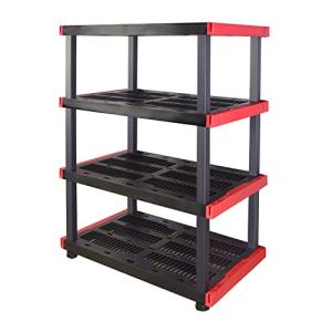 Durable 4-Tier Interlocking Storage Rack, 200lbs/Shelf