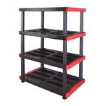 Durable 4-Tier Interlocking Storage Rack, 200lbs/Shelf