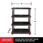 Durable 4-Tier Interlocking Storage Rack, 200lbs/Shelf