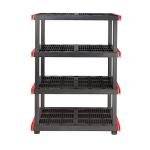 Durable 4-Tier Interlocking Storage Rack, 200lbs/Shelf