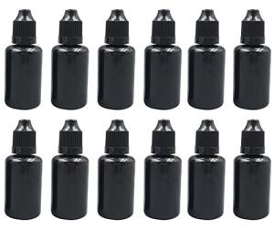 30ml Black Plastic Refillable Dropper Bottles (50PCS)