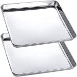 2 Pack Heavy Duty Stainless Steel Trays - X-Large