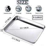 2 Pack Heavy Duty Stainless Steel Trays - X-Large