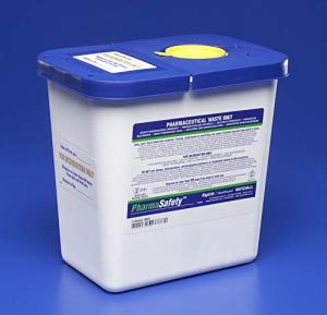 Covidien Pharmaceutical Waste Container, 10"x10.5"x7.25