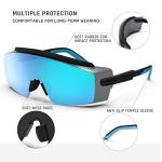 Ice Blue Adjustable Safety Glasses with Anti-UV Protection
