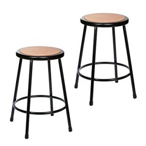 Black Shop Stool 24" - 2 Pack Set