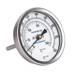 Stainless Steel Bimetal Dial Thermometer, 3" Dial