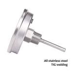 Stainless Steel Bimetal Dial Thermometer, 3" Dial