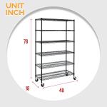 Heavy Duty NSF Wire Shelving Unit with Casters