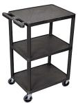 Luxor Black Multi-Shelf Foam Utility Cart