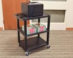 Luxor Black Multi-Shelf Foam Utility Cart