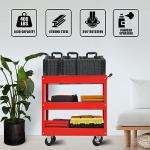 3-Tier Metal Service Cart on Wheels, 400 lbs