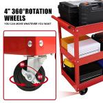 3-Tier Metal Service Cart on Wheels, 400 lbs