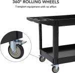 2-Shelf Service Cart with 500 lbs Capacity