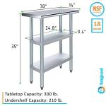 AmGood Stainless Steel Utility Work Table with Shelves