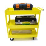 Large Steel Utility Cart with Wheels - 3 Shelf