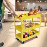 Large Steel Utility Cart with Wheels - 3 Shelf