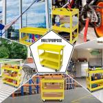 Large Steel Utility Cart with Wheels - 3 Shelf