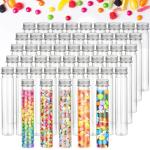 Oungy 50-Pack Clear Plastic Test Tubes with Caps