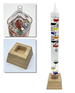 Galileo Thermometer with Wooden Base - 25" Tall