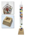 Galileo Thermometer with Wooden Base - 25" Tall