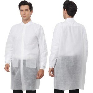 Greenour Disposable Lab Coats with Pockets - 10 Pack