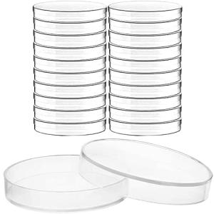 20 Plastic Petri Dishes with Lids, Sterile