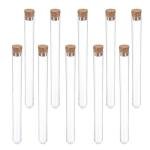 10 Clear Plastic Test Tubes with Cork Stoppers