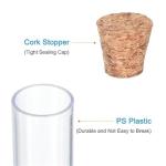10 Clear Plastic Test Tubes with Cork Stoppers