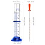 500ML Glass Graduated Cylinder with Plastic Base