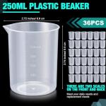 Tanlade Plastic Beakers - 36 Pack, 250 ml