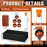 50 Clear Plastic Test Tubes with Caps - Halloween