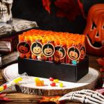 50 Clear Plastic Test Tubes with Caps - Halloween