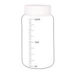 10-Pack 1000ml Wide Mouth Plastic Lab Bottles