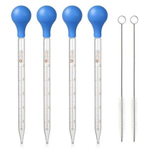 4 Pack 10ml Glass Dropper Pipettes with Cleaners