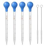 4 Pack 10ml Glass Dropper Pipettes with Cleaners