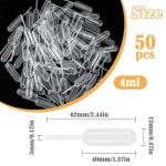 50 Pack Disposable Plastic Pipettes for Cupcakes
