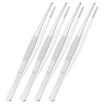 Stainless Steel 8-Inch Tweezers Set - 4 Pieces