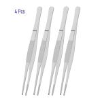 Stainless Steel 8-Inch Tweezers Set - 4 Pieces