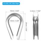 PATIKIL M3 Stainless Steel Wire Rope Thimbles - 20 Pack