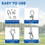 60PCS Stainless Steel Wire Rope Clamp Set