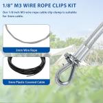 60PCS Stainless Steel Wire Rope Clamp Set