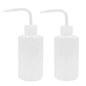 Green Plastic Squeeze Bottles with Labels - 250ml (2 Pcs)