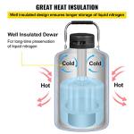 VEVOR 10L Aluminum Liquid Nitrogen Tank with Accessories