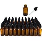 Amber Glass Dropper Bottles - 99 Pack, 1oz